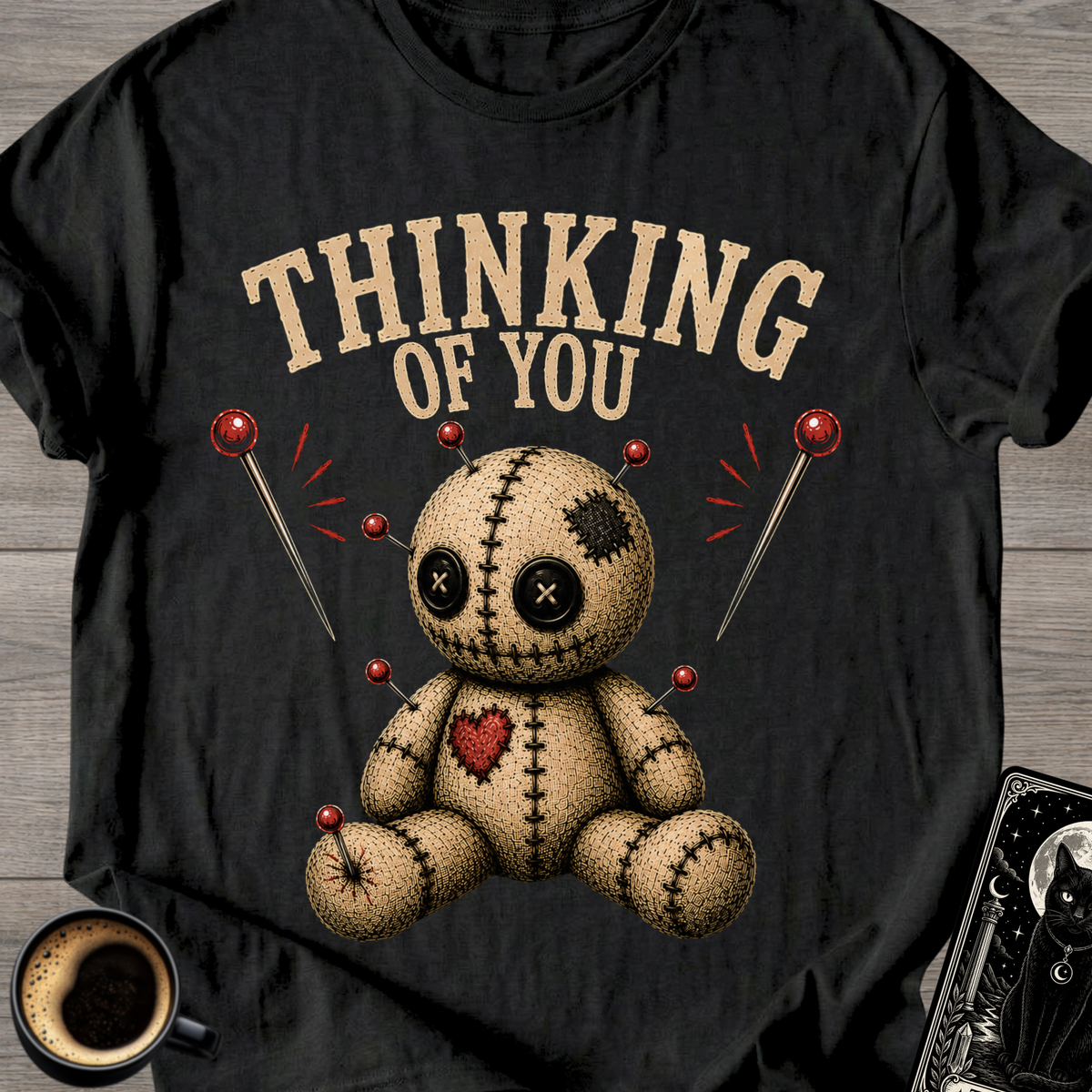 Thinking of You Voodoo Doll & Pins T-Shirt