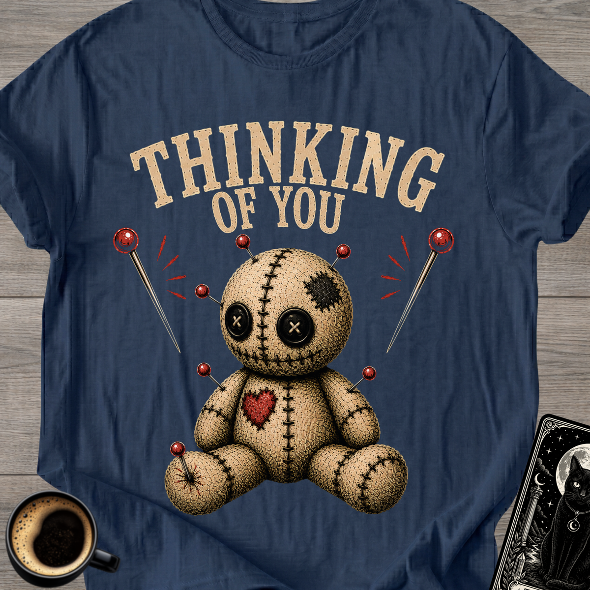 Thinking of You Voodoo Doll & Pins T-Shirt